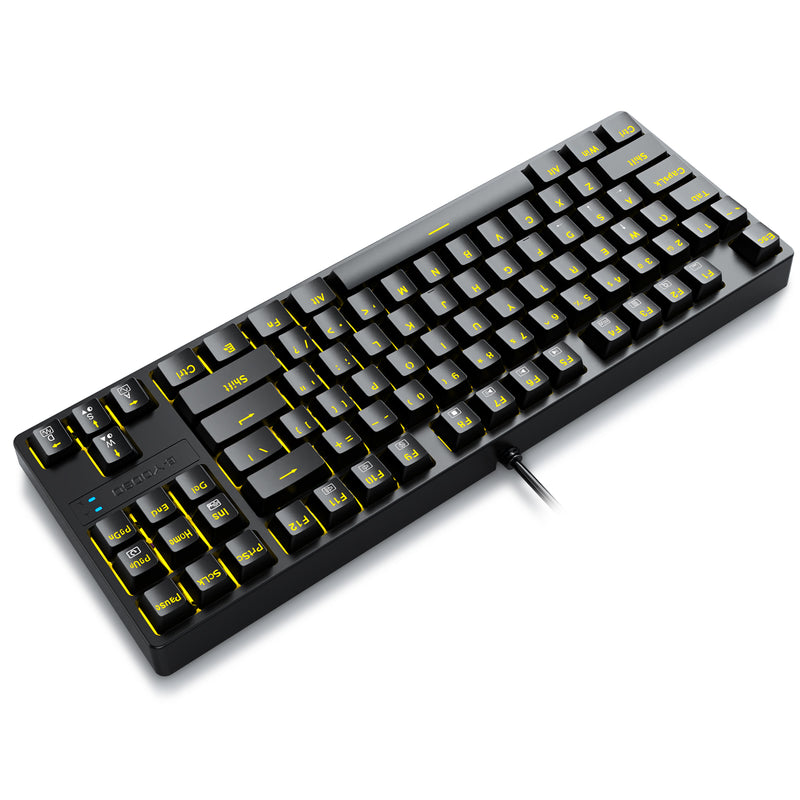 E-Yooso Z-87 Yellow Single Light 87 Keys Wired Mechanical Keyboard Black (Red Switch)