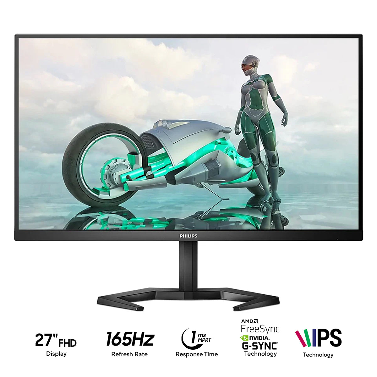 Philips Evnia 27M1N3200Z/71 27" FHD (1920x1080) 165Hz 1ms MPRT IPS Gaming Monitor with Height, Tilt, Swivel & Pivot Adjustment (Black)