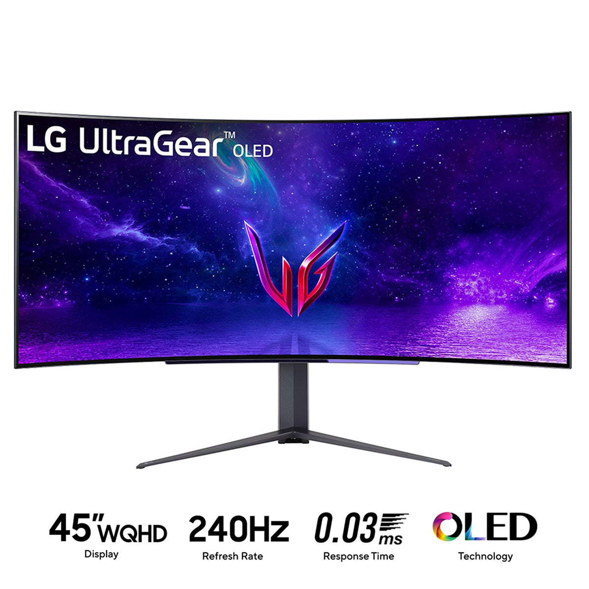 LG 45GR95QE-B 45” Ultragear OLED WQHD 240HZ 0.03MS GTG Curved Gaming Monitor