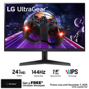 LG 24GN60R-B 24'' Ultragear FHD IPS 1MS 144HZ HDR Monitor With Freesync