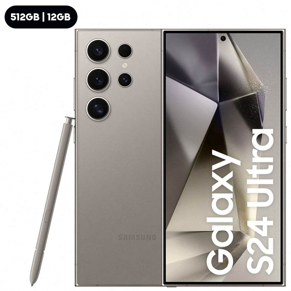 Samsung Galaxy S24 Ultra SM-S928B/DS | 512GB +12GB RAM | 5G/4G/3G/2G + Wi-Fi + Bluetooth | 6.8" QHD+ (3120X1440) Dynamic Amoled 2X | Android 14 | Qualcomm Snapdragon8 GEN3 | 200MP + 12MP | 5000mAh (Titanium Gray, Titanium Black, Titanium Violet)