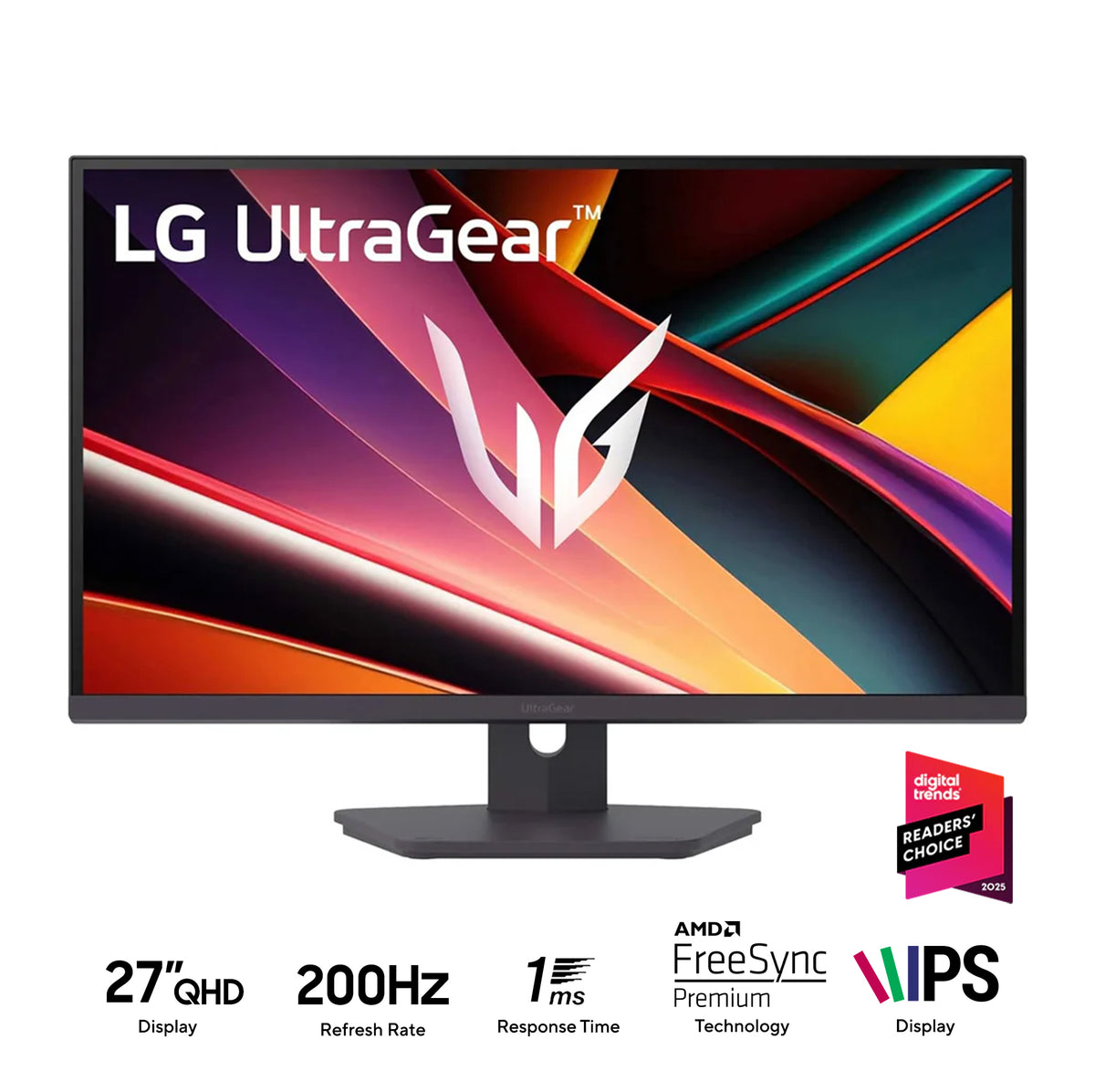 LG UltraGear 27G610A-B 27" QHD (2560x1440) 200Hz 1ms IPS Gaming Monitor With Tilt, Height, Swivel & Pivot Adjustment