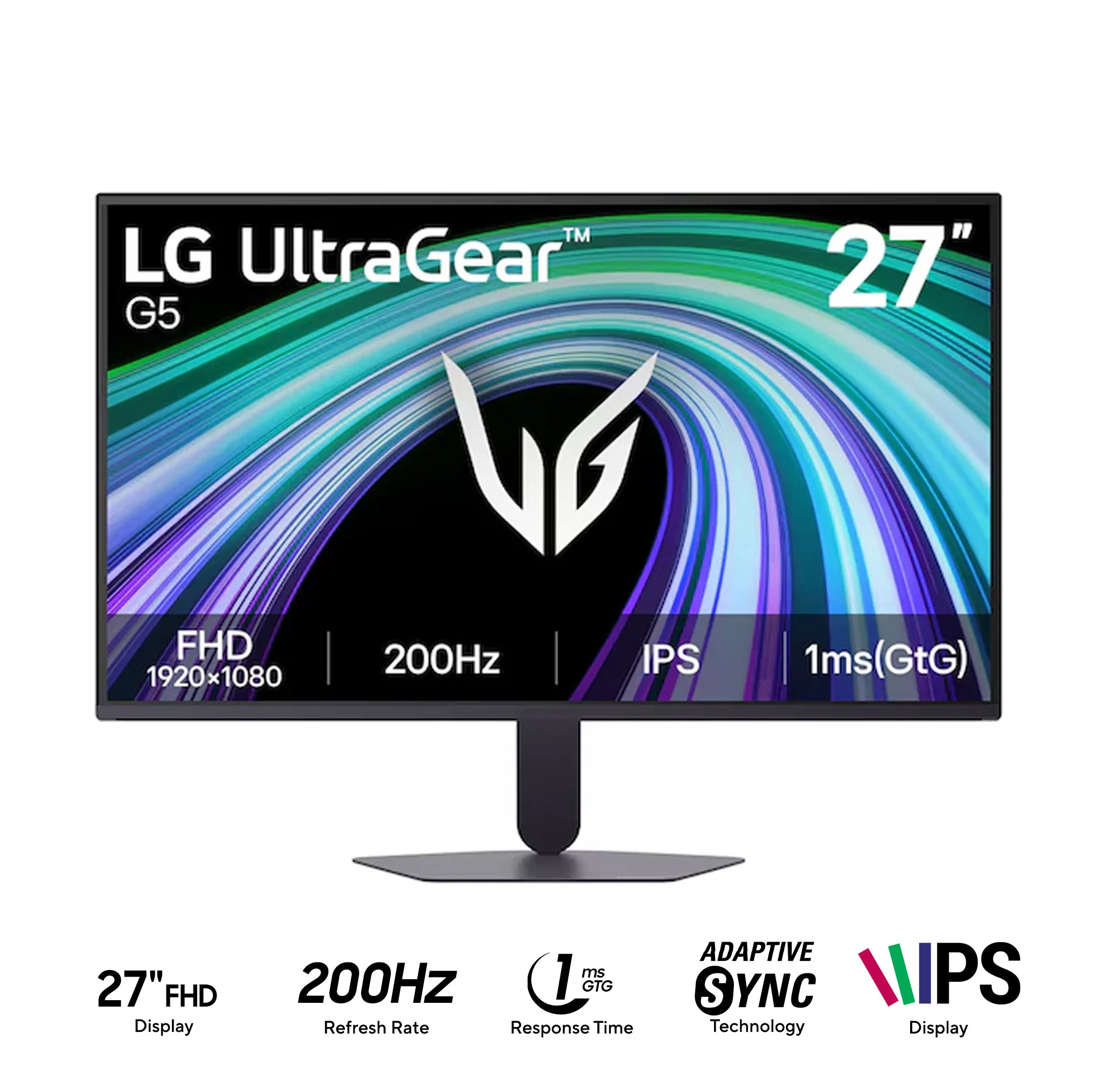 LG UltraGear G5 27G523B-B 27" FHD (1920x1080) 200Hz 1ms GTG IPS Gaming Monitor with Tilt Adjustment