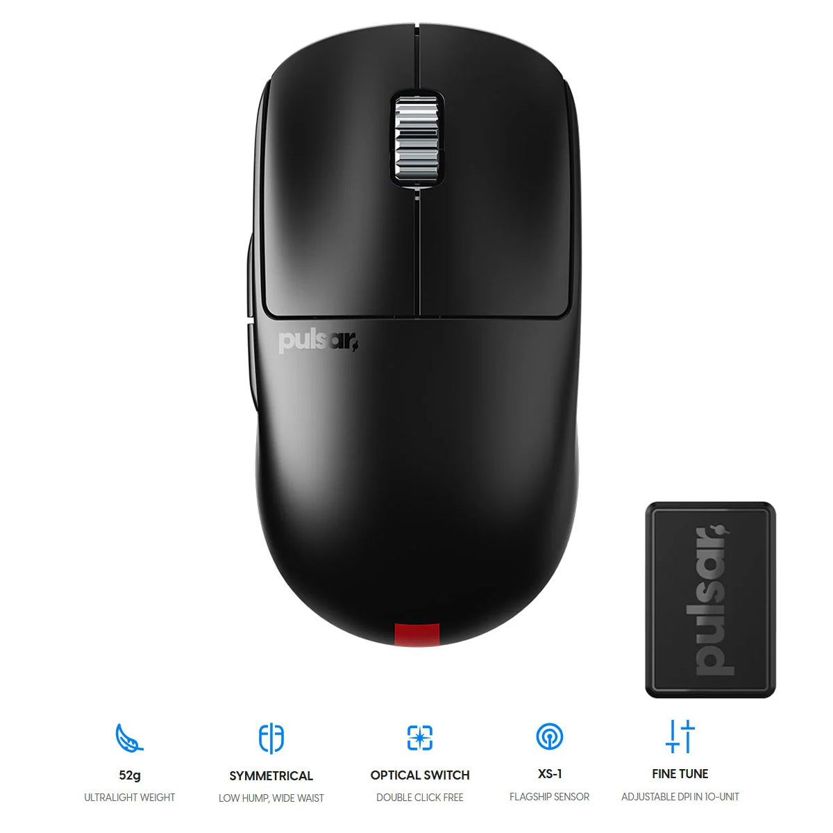 Pulsar X2 V3 ES Esports Tournament Edition Wireless Gaming Mouse Size 1 (Black) (PX23ES11)