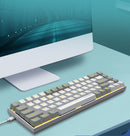 E-Yooso Z-686 Yellow Single Light 68 Keys Hot-Swappable Wired Mechanical Keyboard Grey/White