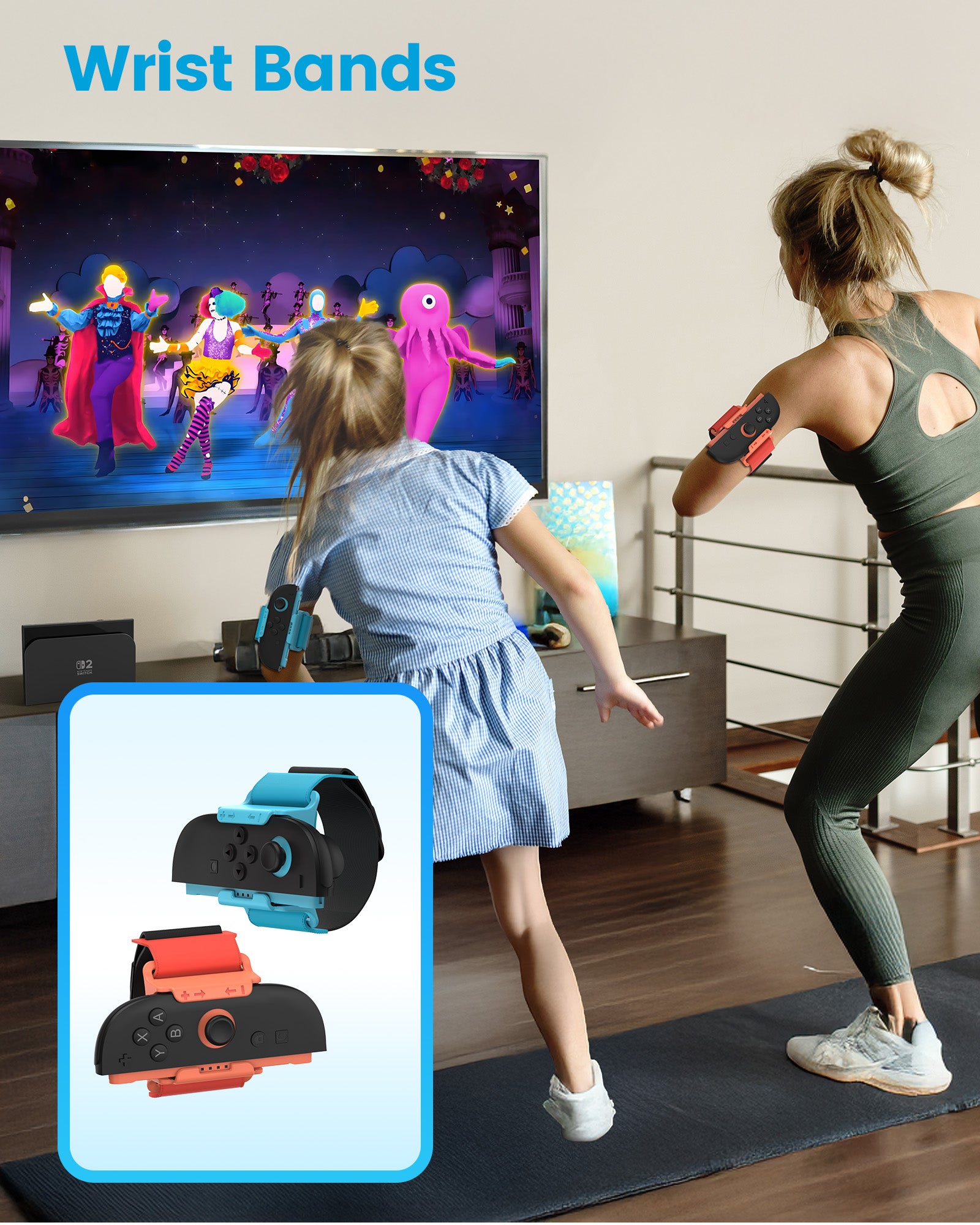Transnovo 12-in-1 Sportswear Accessories Bundle for Nintendo Switch 2 Joy-Pad (Blue/Orange) (NS2-GA01)