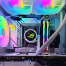 Ultra D41 Mesh White Desktop Gaming PC with Secondary Display Screen | AMD Ryzen 7 7800X3D | 64 GB RAM | 2TB SSD | RTX 5070 Ti | Windows 11 Pro
