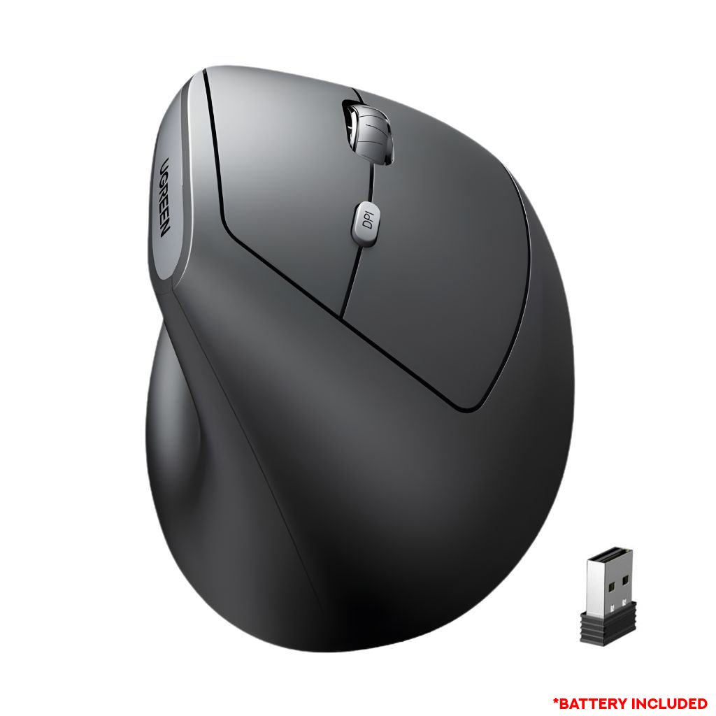 Ugreen Multi-Mode Wireless Vertical Mouse (Black) (M371/75545B)