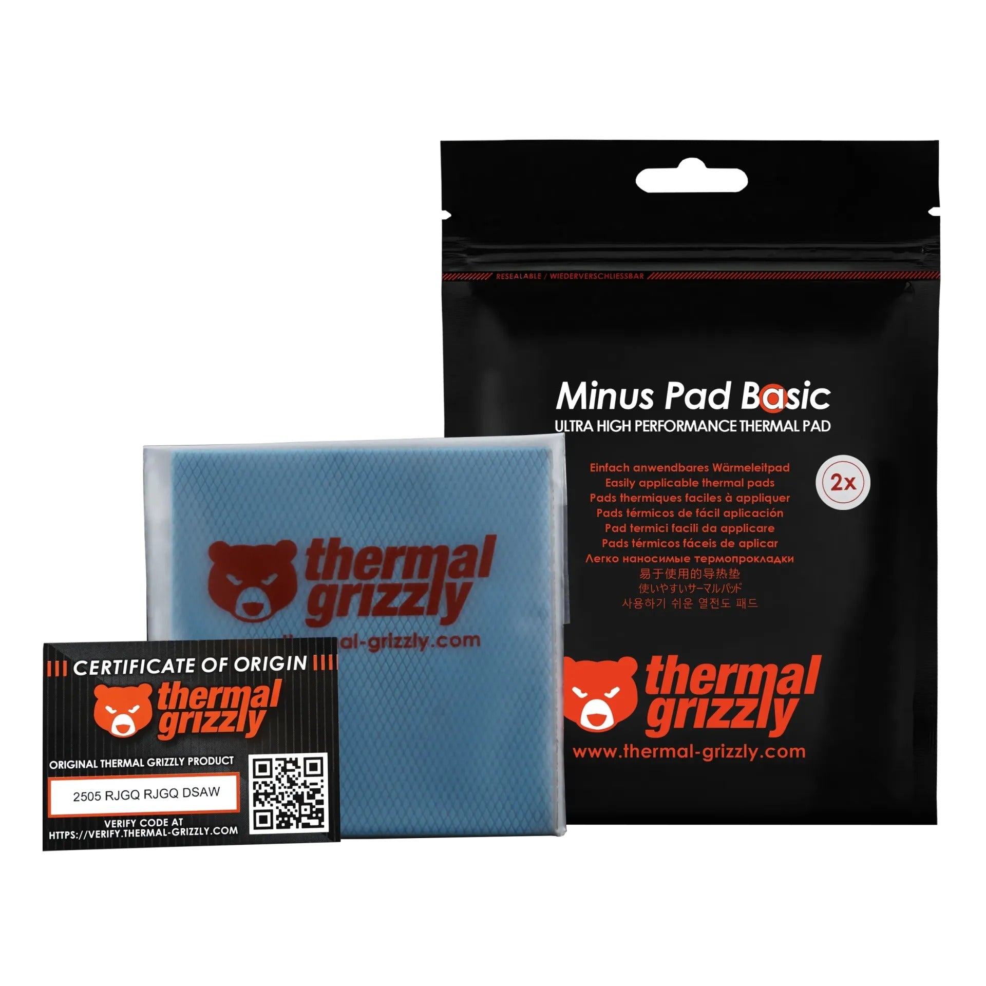 Thermal Grizzly Minus Pad Basic - 100x100x1.0mm 2 pcs.