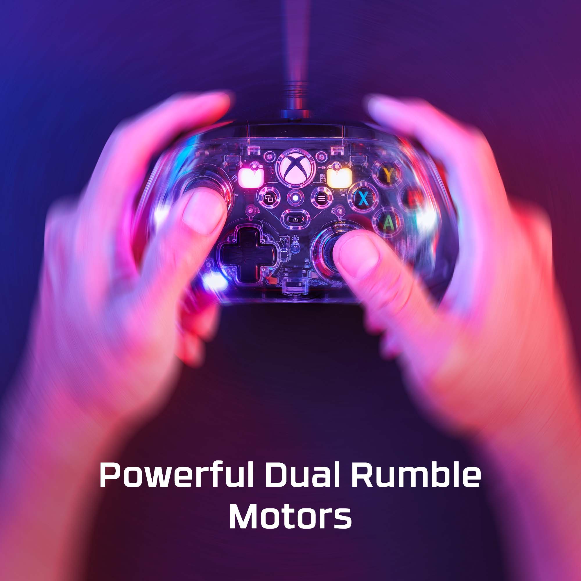 HyperX Clutch Gladiate RGB Wired Gaming Controller w/ Full Body RGB Lighting for Xbox (Clear)