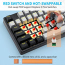 E-Yooso Z-87 Yellow Single Light 87 Keys Wired Mechanical Keyboard Grey/Black/Orange (Red Switch)