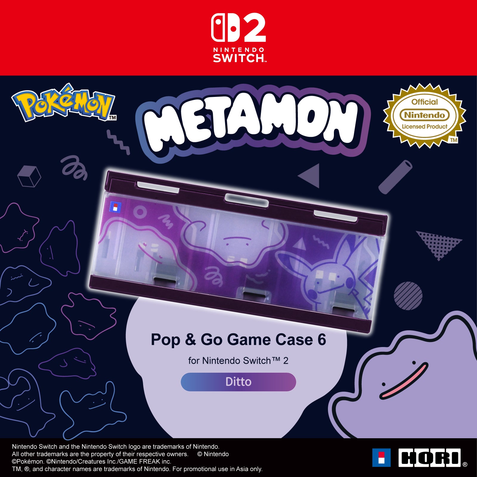 Hori Pop & Go Game Case for Nintendo Switch 2 (Ditto) (NSX-165A)