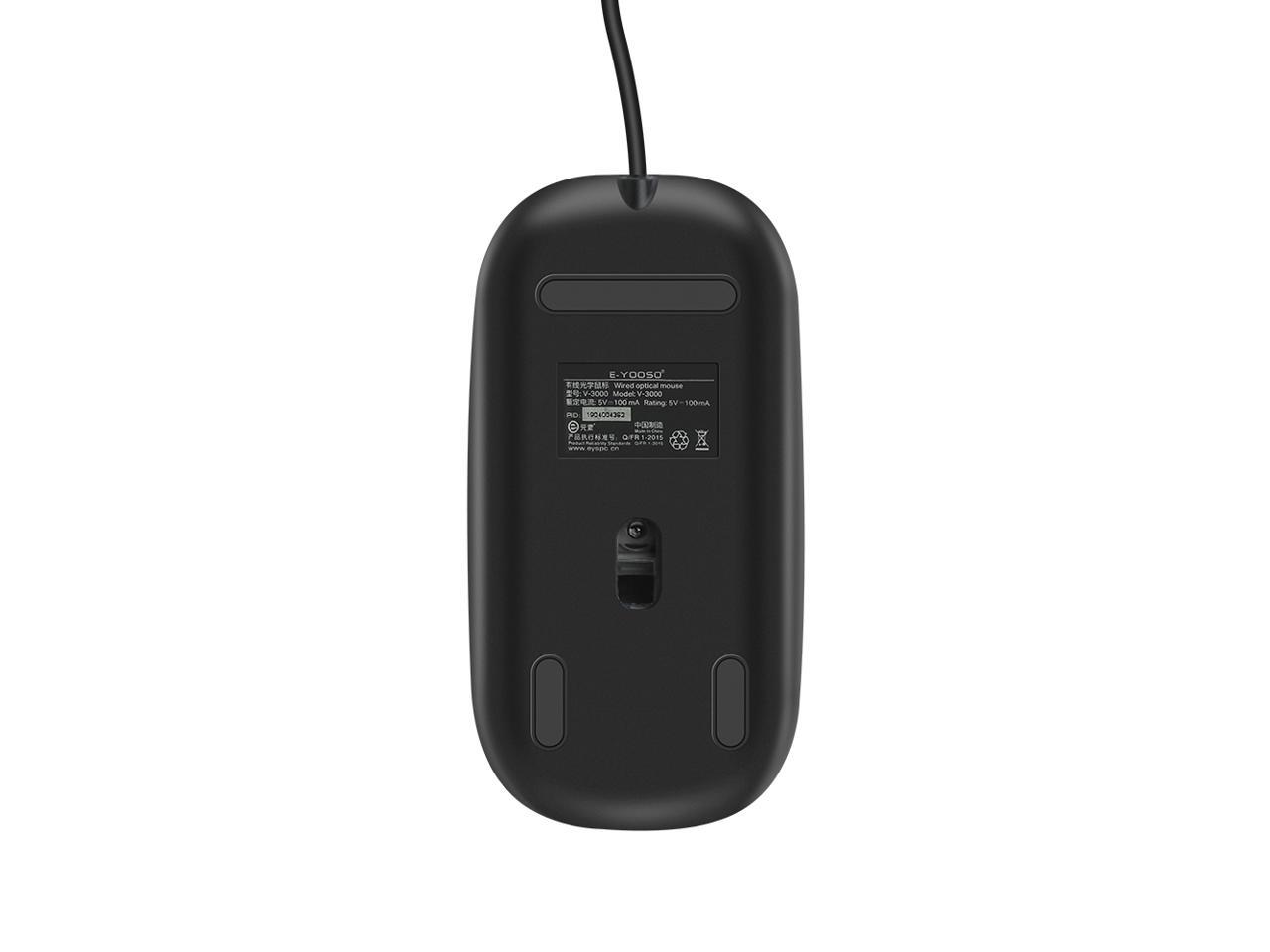 E-Yooso V-3000 Wired Optical Mouse (Black)