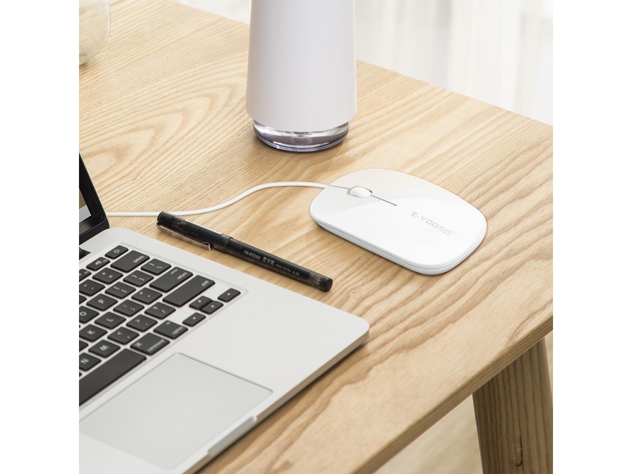 E-Yooso V-3000 Wired Optical Mouse (White)