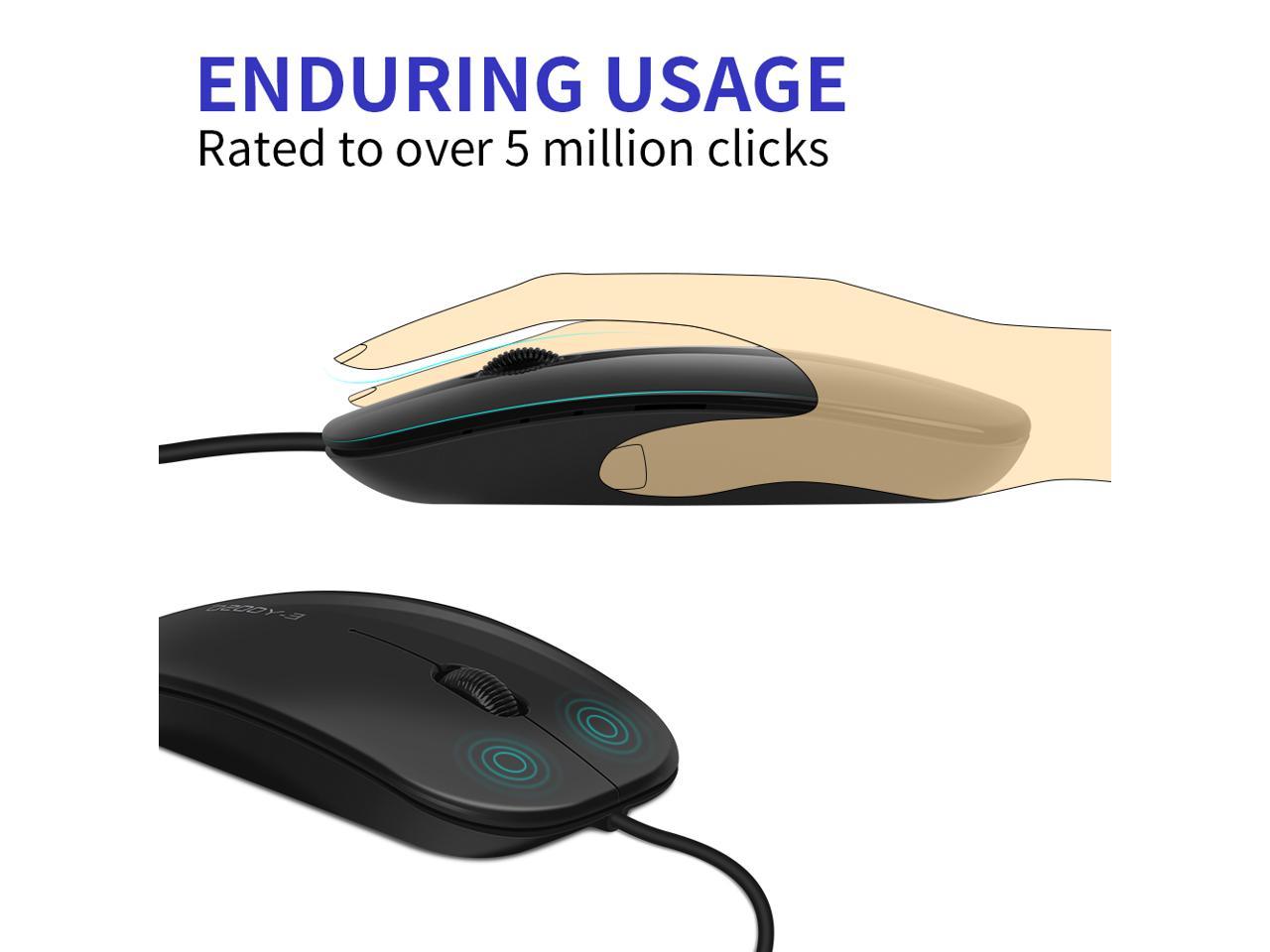E-Yooso V-3000 Wired Optical Mouse (Black)