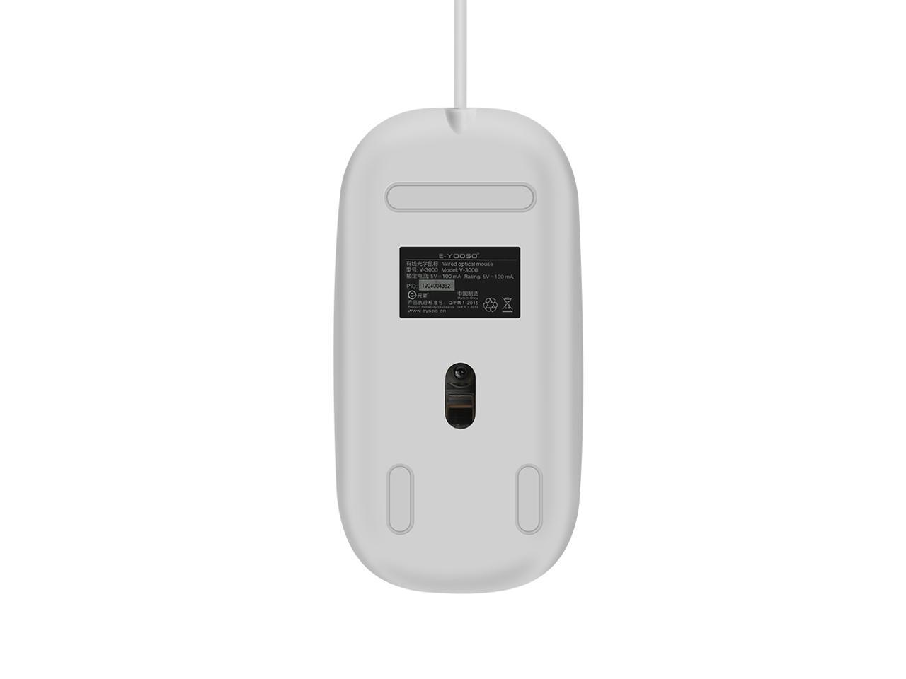 E-Yooso V-3000 Wired Optical Mouse (White)