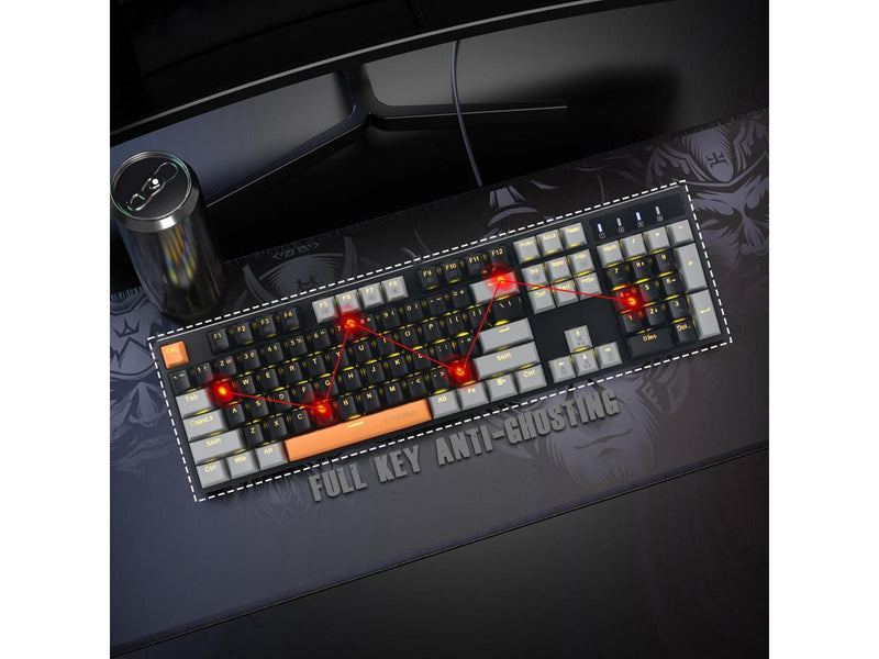 E-Yooso Z-14 Single Light 104 Keys Mechanical Keyboard Black/Grey (Blue Switch)