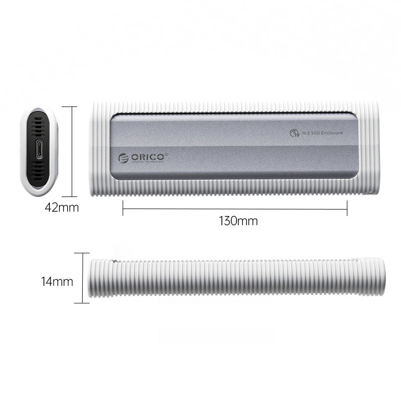 Orico M.2 SATA/ NVMe SSD Enclosure Dual Protocol (Grey) (AXM2S-G2)