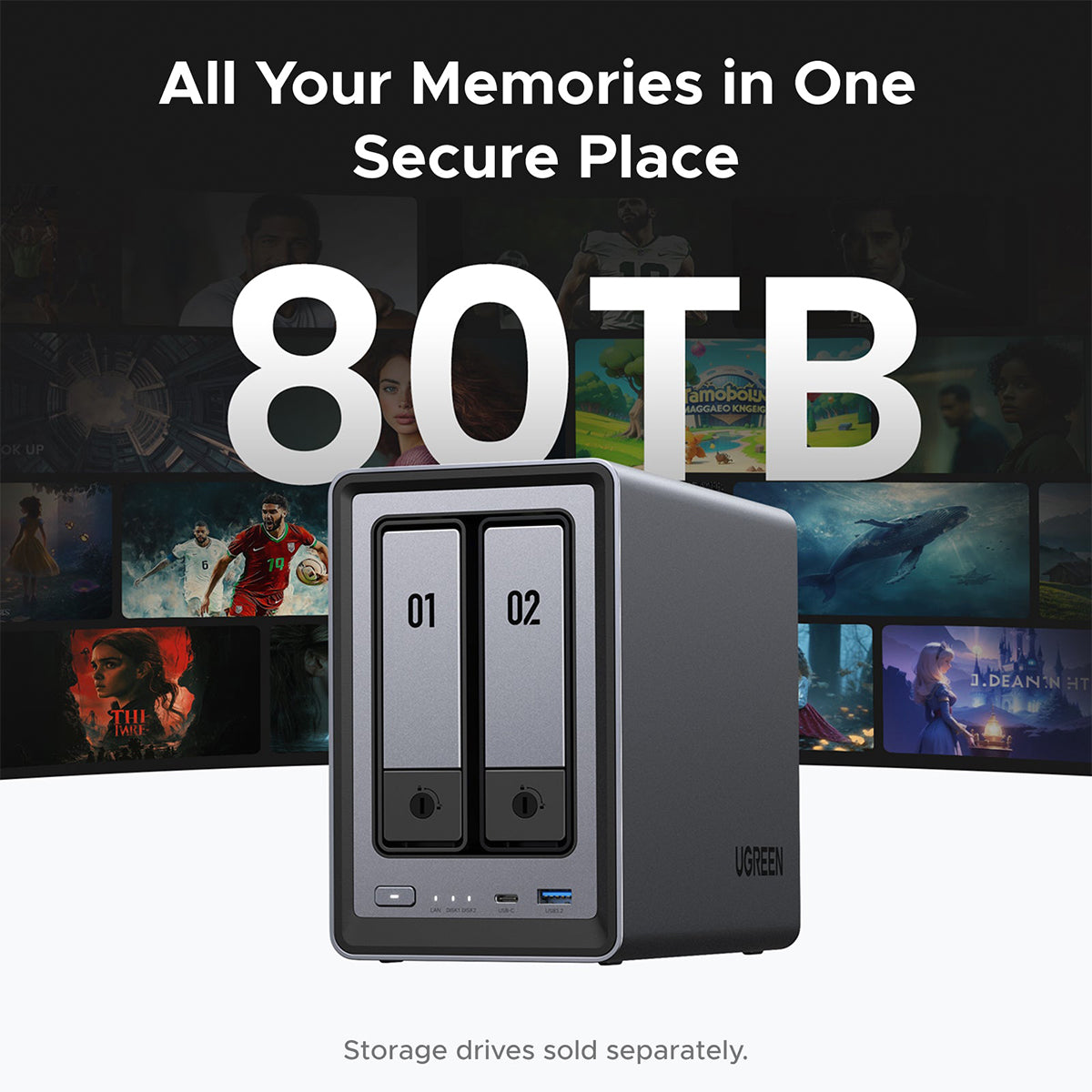 Ugreen NASync DXP2800 2-Bay NAS Diskless Personal Cloud Storage (DXP2800/25242)