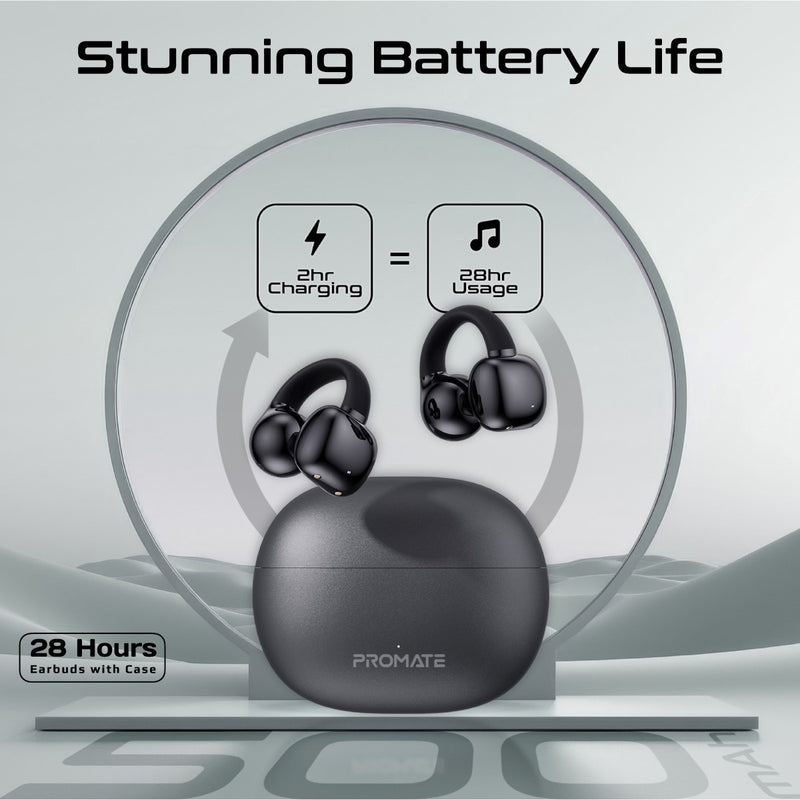 Promate AirClip AudioFit Open Ear Clip on TWS Earbuds with IntelliTouch | DataBlitz