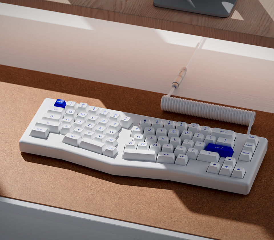 Akko ACR Pro Alice Plus Spray Painted Acrylic White Pre-Assembled Version RGB Mechanical Keyboard Hot-Swappable Gasket Mount (Akko Silver Switches)