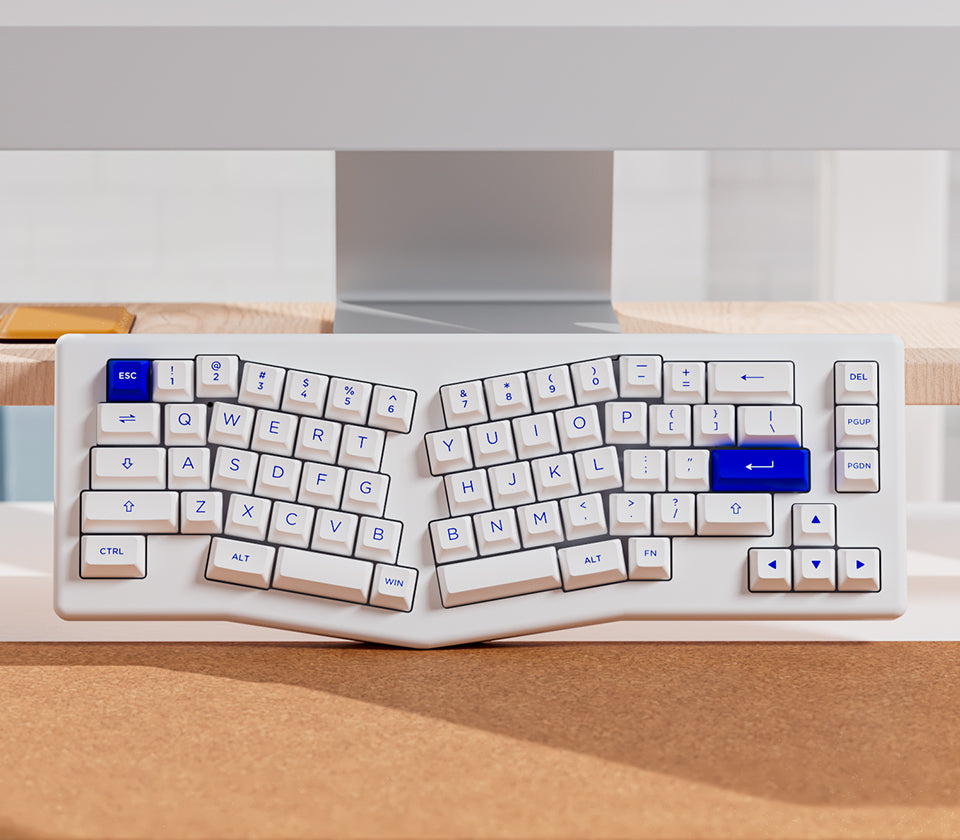 Akko ACR Pro Alice Plus Spray Painted Acrylic White Pre-Assembled Version RGB Mechanical Keyboard Hot-Swappable Gasket Mount (Akko Silver Switches)