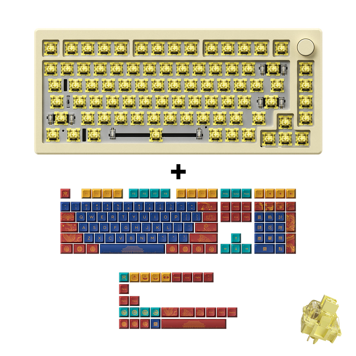 Akko MOD 007B HE DIY Kit With World Tour Beijing JDA Keycap Set 187-Key Cream White