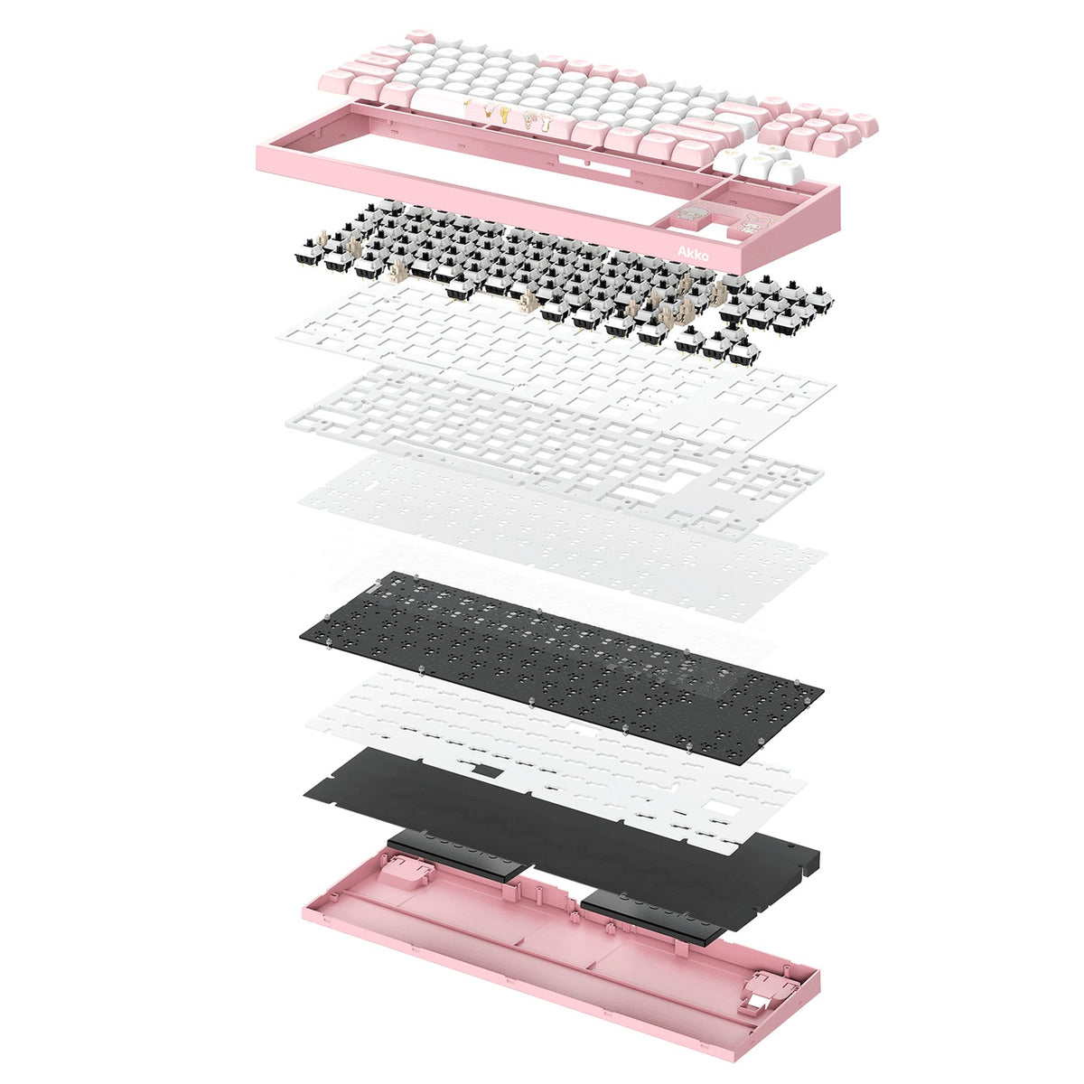 Akko My Melody 5087 V5 Multi-Mode RGB Hot-Swappable Mechanical Keyboard (Akko V3 Piano Pro Switch)