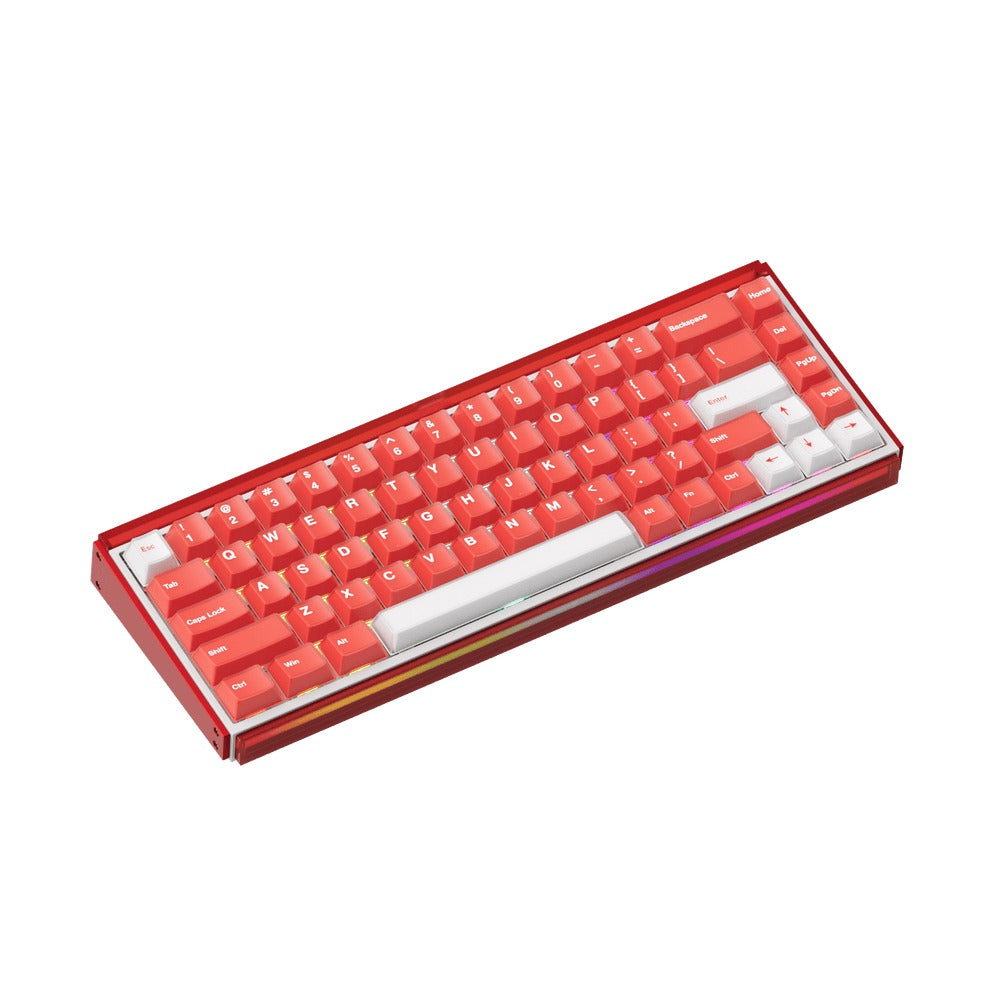 Akko Ray68 RGB Wired Mechanical Keyboard (Misty Red & White)