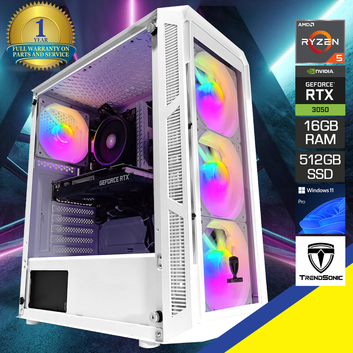 Alpha Hermes White Desktop Gaming PC