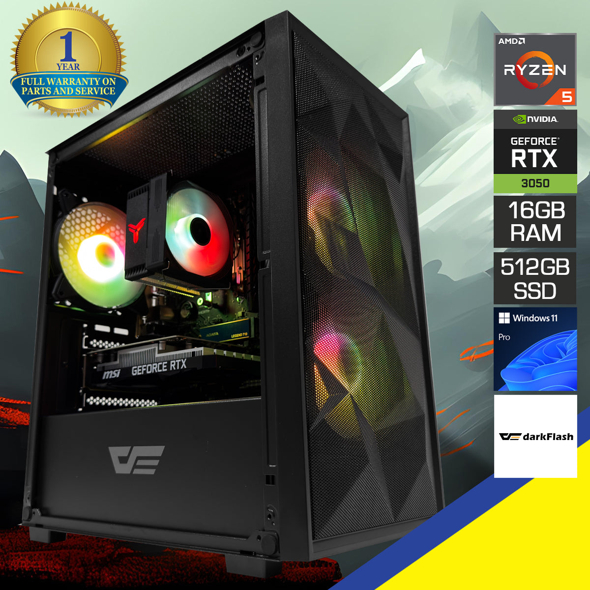 Alpha M305 Mesh Black Desktop Gaming PC