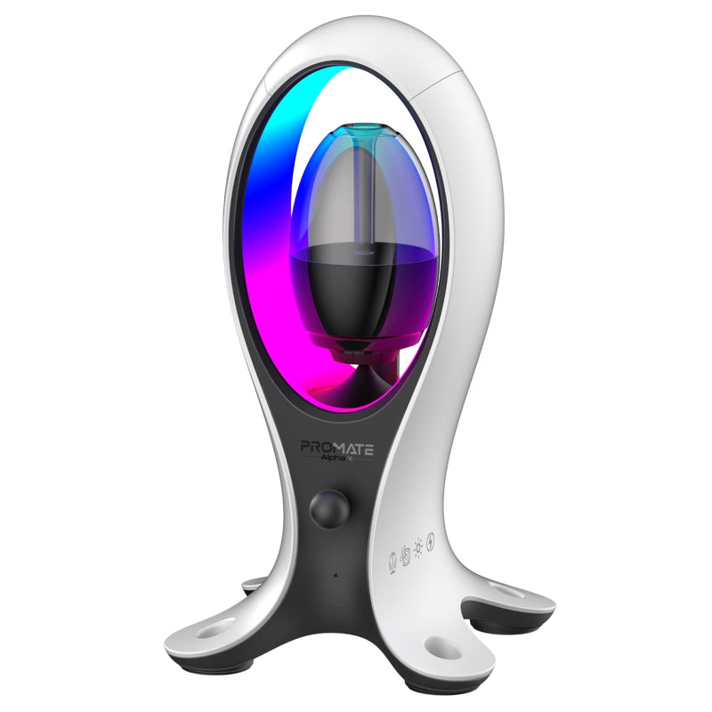 Promate Alpha-X Dynamic High Fidelity Dual Mode RGB Speaker w/ Headphone Stand & USB Hub