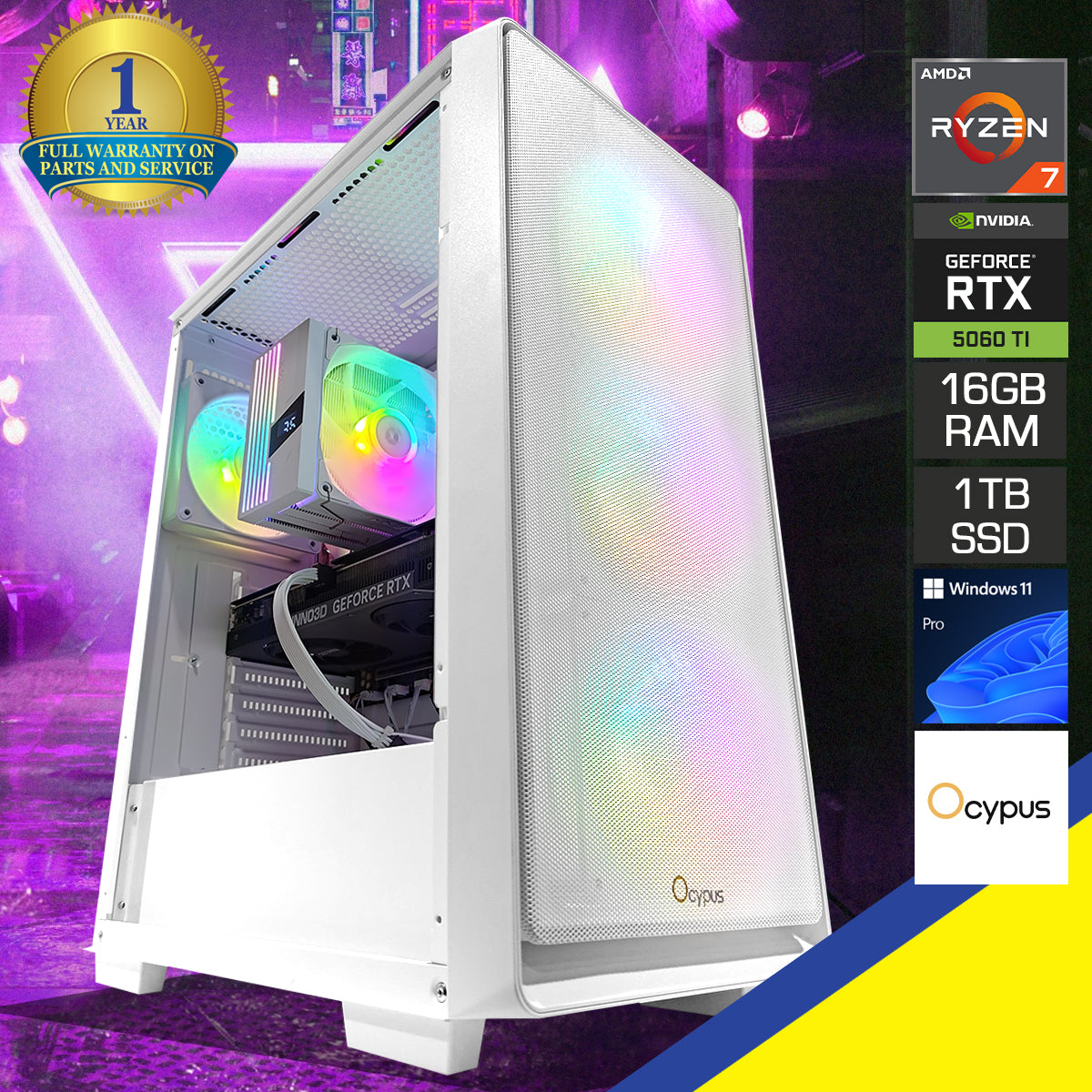 Aurora C60 White Desktop Gaming PC