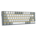 E-Yooso Z-686 Yellow Single Light 68 Keys Hot-Swappable Wired Mechanical Keyboard White/Grey