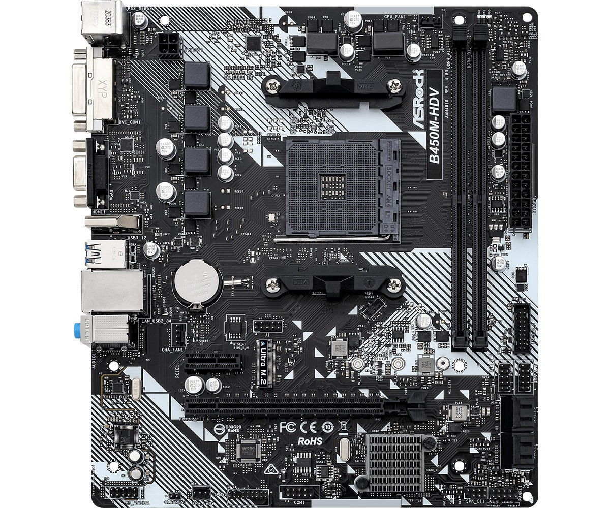 ASRock B450M-HDV R4.0 DDR4 Motherboard