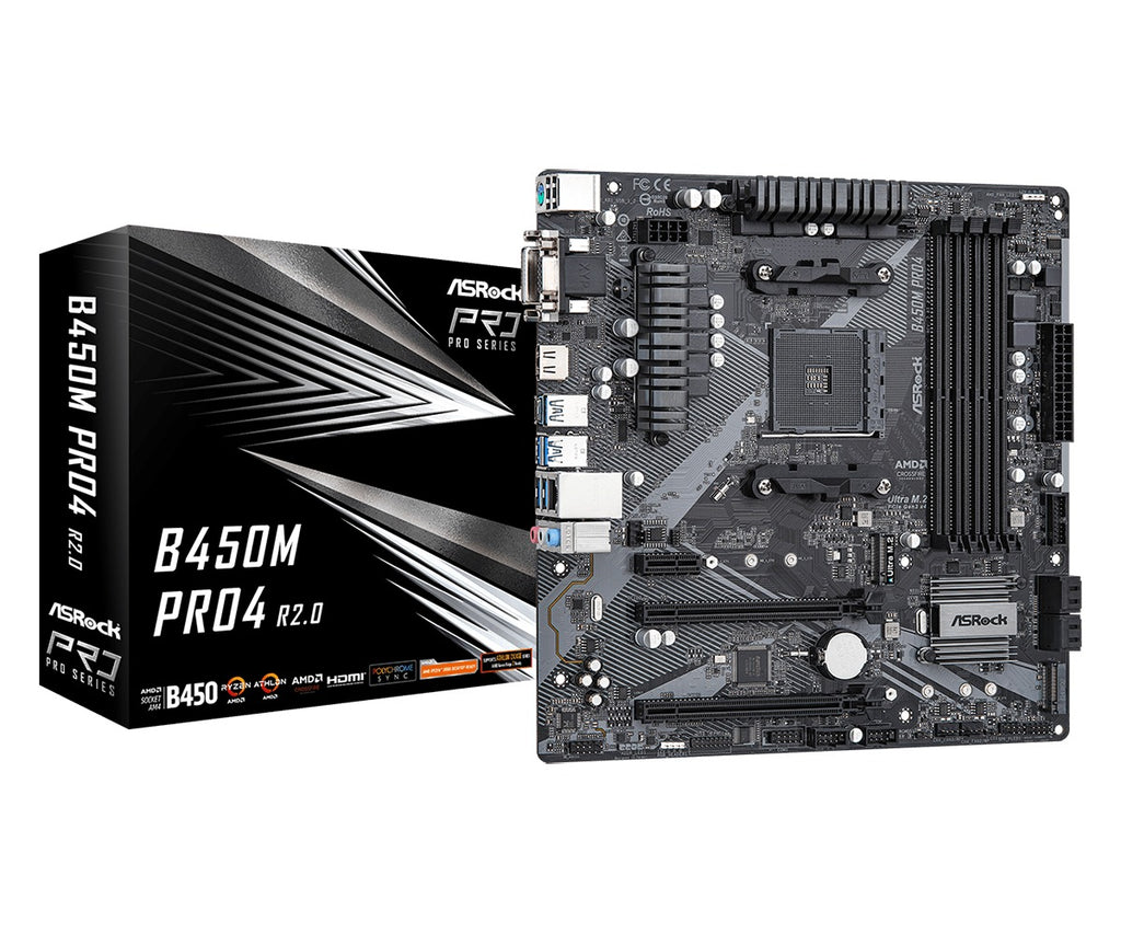 ASRock B450M PRO4 DDR4 Motherboard - Main Image