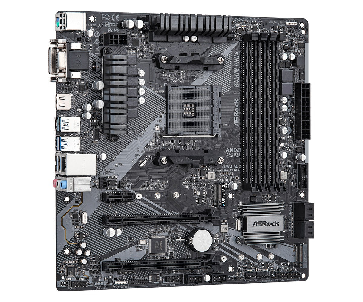 ASRock B450M PRO4 R2.0 DDR4 Motherboard | DataBlitz
