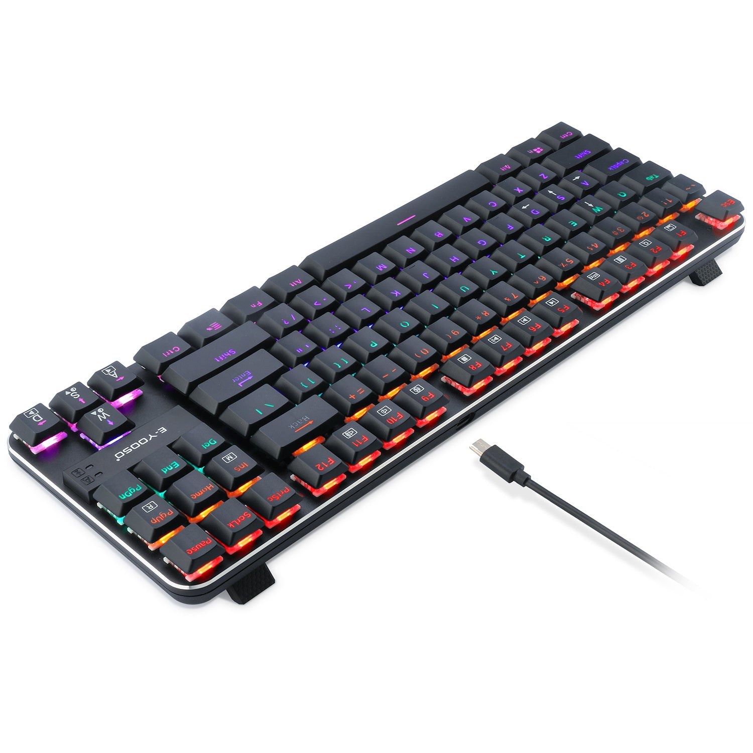 E-Yooso K-630 RGB 87 Keys Wired Mechanical Keyboard Black