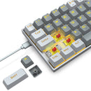 E-Yooso Z-686 Yellow Single Light 68 Keys Hot-Swappable Wired Mechanical Keyboard Grey/White