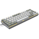 E-Yooso Z-686 Yellow Single Light 68 Keys Hot-Swappable Wired Mechanical Keyboard White/Grey
