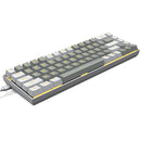 E-Yooso Z-686 Yellow Single Light 68 Keys Hot-Swappable Wired Mechanical Keyboard Grey/White