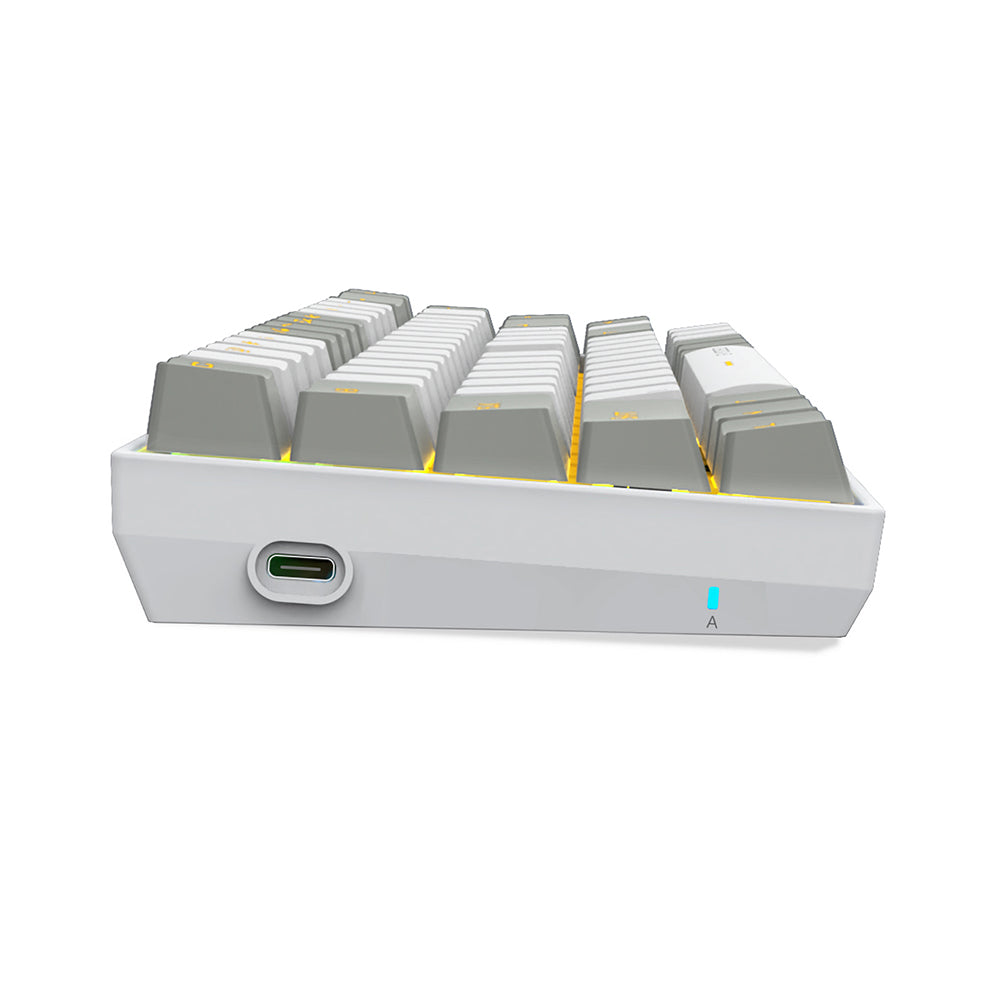 E-Yooso Z-686 Yellow Single Light 68 Keys Hot-Swappable Wired Mechanical Keyboard White/Grey