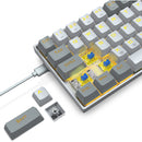 E-Yooso Z-686 Yellow Single Light 68 Keys Hot-Swappable Wired Mechanical Keyboard White/Grey