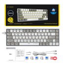 E-Yooso Z-686 Yellow Single Light 68 Keys Hot-Swappable Wired Mechanical Keyboard White/Grey
