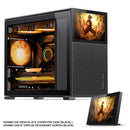 Jonsbo D31 Mesh M-ATX Computer Case (Black, White) + Jonsbo DS8 8" Display Secondary Screen (Black, White)
