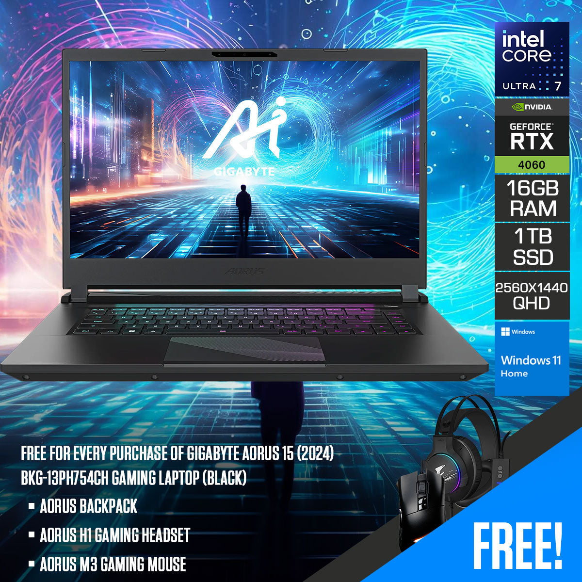 GIGABYTE AORUS 15 (2024) BKG-13PH754CH Gaming Laptop | DataBlitz