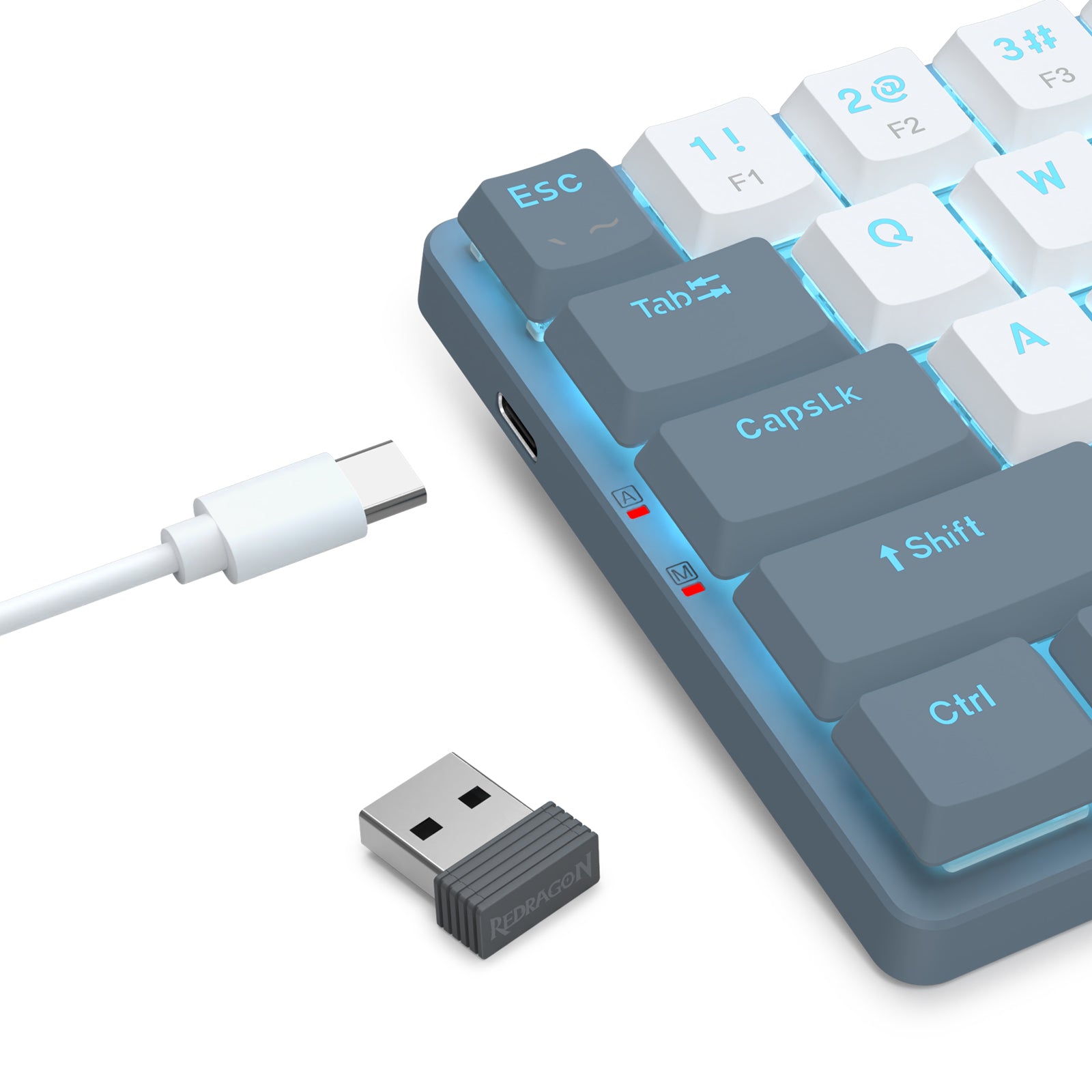Redragon BS-8773-W Wireless Keyboard & Mouse Combo (Wht/Gry)