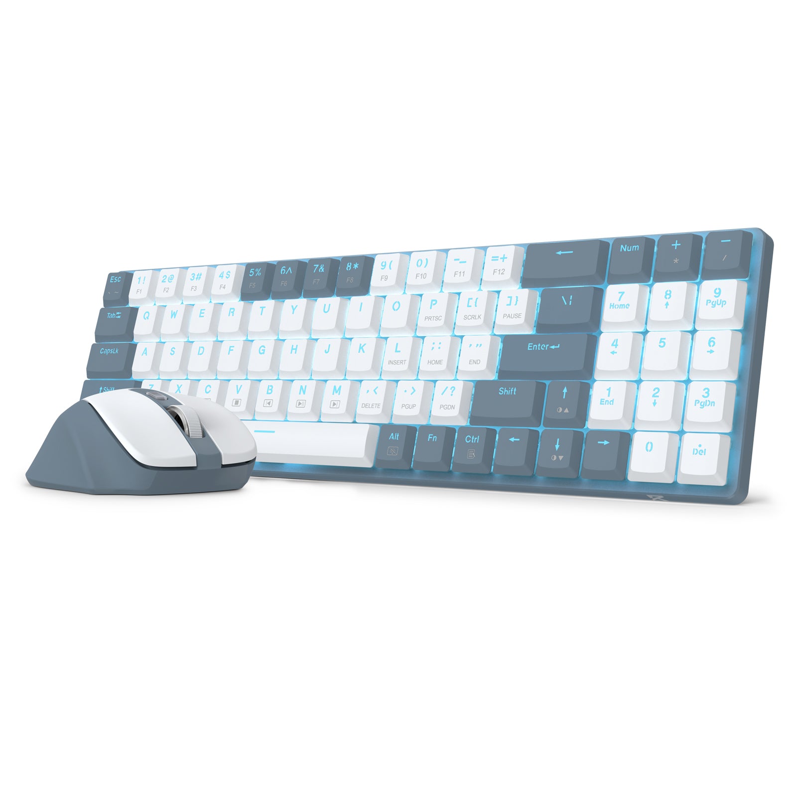 Redragon BS-8773-W Wireless Keyboard & Mouse Combo (Wht/Gry)