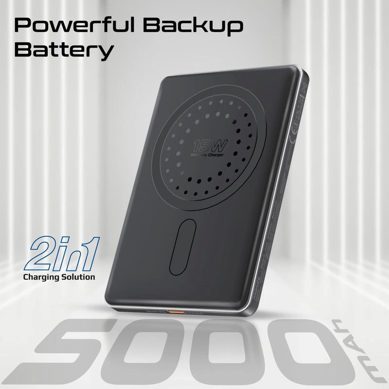 Promate Blade-5 USB-C 5000mAh Ultra-Slim Aluminum Crafted MagSafe Compatible Wireless Charging