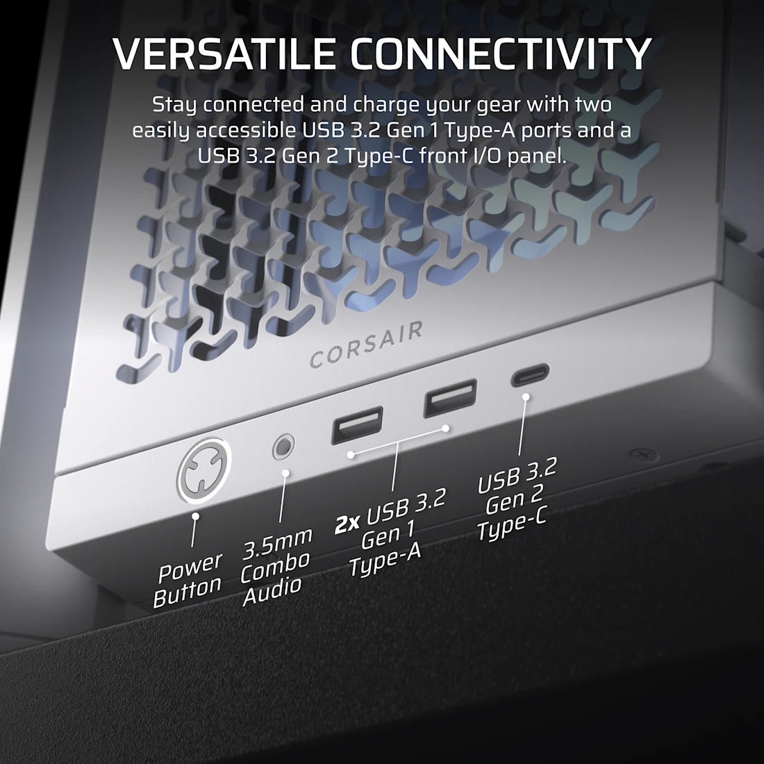 Corsair Frame 4000D RS ARGB Modular Mid-Tower PC Case (Black, White)